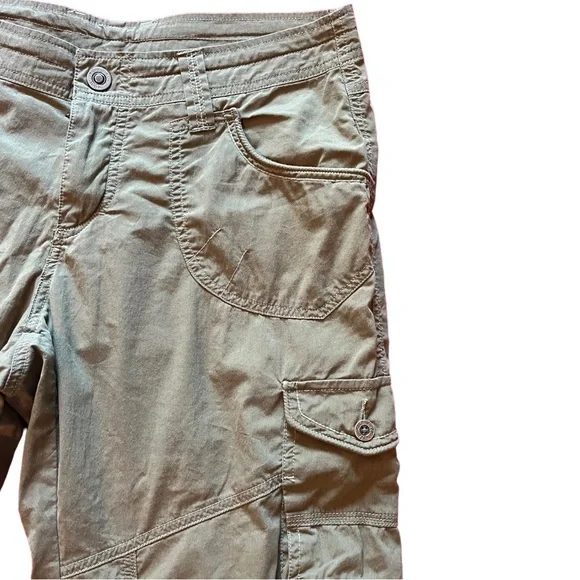 🤠 SOLD 🤠 Kuhl Womens Size 6 Khaki Capri Cargo Stretch Hiking Kontra - Picture 3 of 9